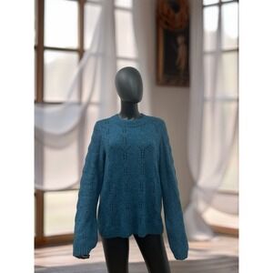 NWT Gap Pointelle Knit‎ Sweater Crewneck
Pullover Blue Size L /wool